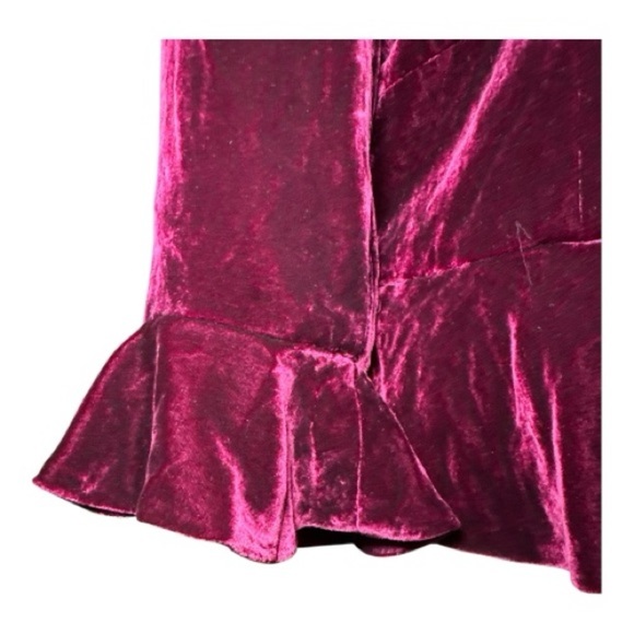 Lauren Ralph Lauren Burgundy Silk Velvet Blouse Sz 10 Button Front Holiday Party - Picture 11 of 11
